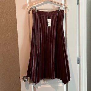 Faux leather midi skirt